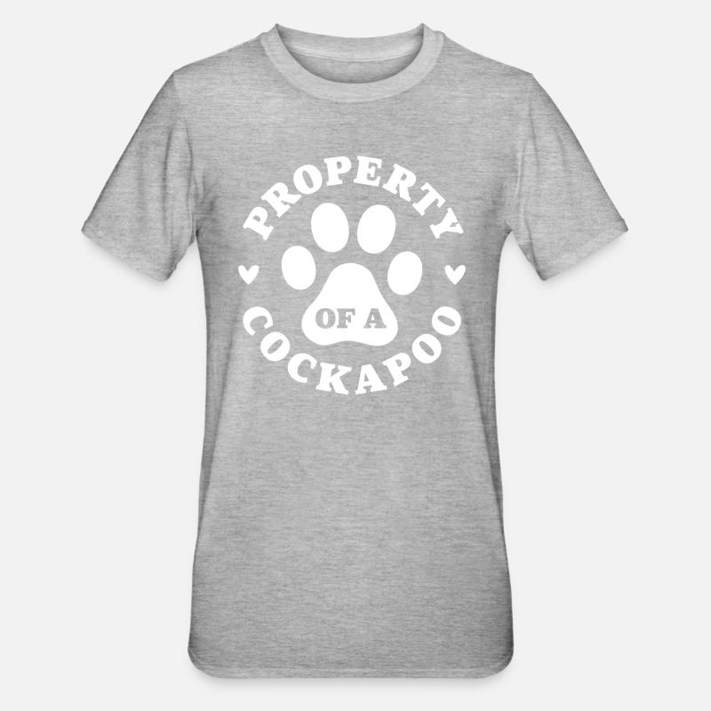 Propriété d’un Cockapoo - T-shirt polycoton Unisexe - gris chiné