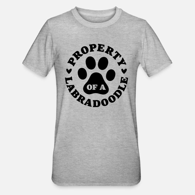 Eigentum eines Labradoodles - Unisex Polycotton T-Shirt - Grau meliert