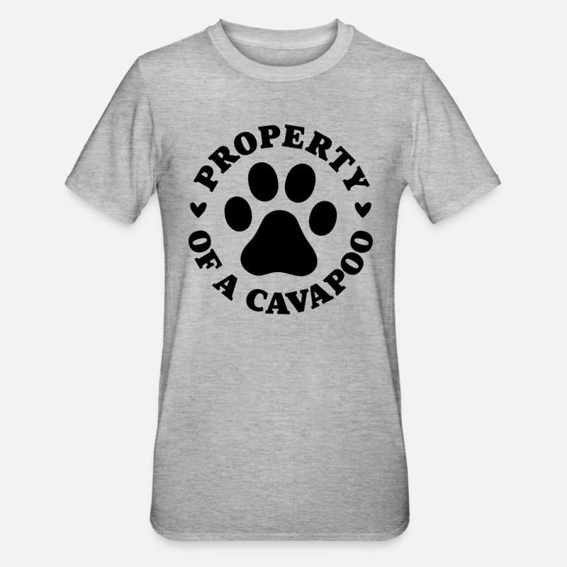 Propriété d’un Cavapoo - T-shirt polycoton Unisexe - gris chiné