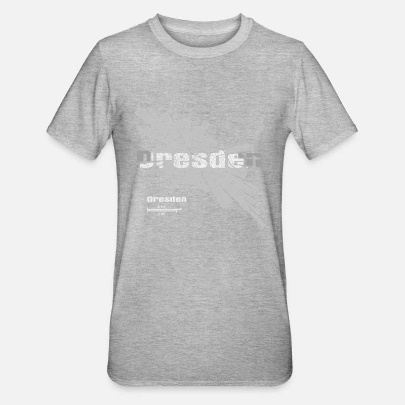 Dresden plan - T-shirt polycoton Unisexe - gris chiné