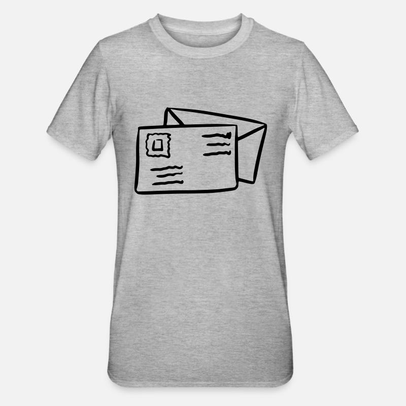 Letter Post Envelope Message - Unisex Polycotton T-Shirt - heather grey