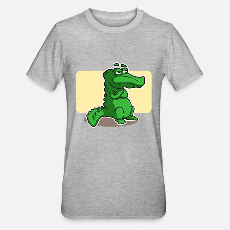 süsses Krokodil - Unisex Polycotton T-Shirt - Grau meliert