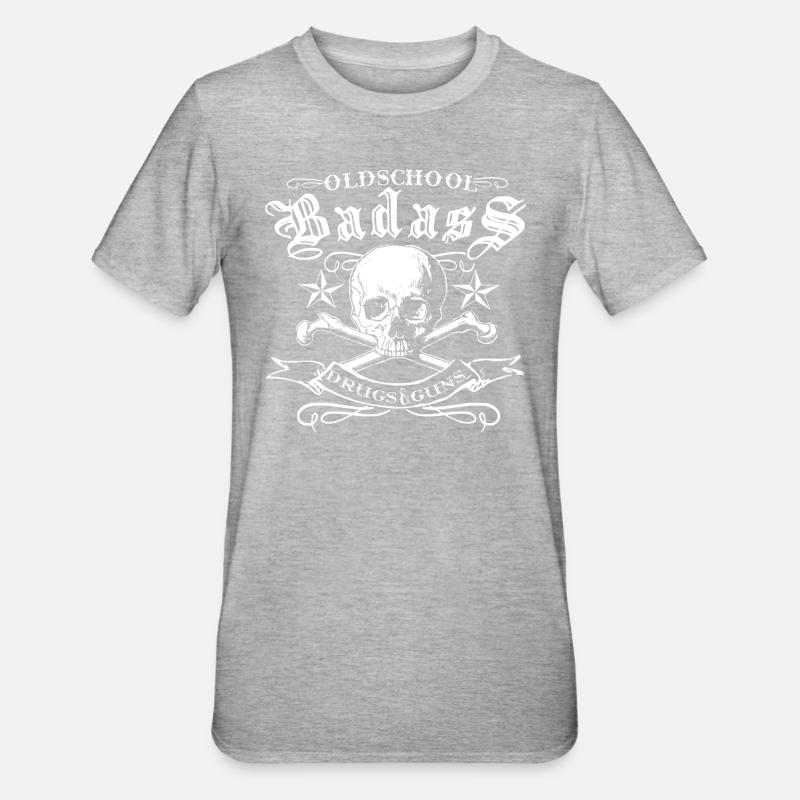 Badass Oldschool2 - T-shirt polycoton Unisexe - gris chiné