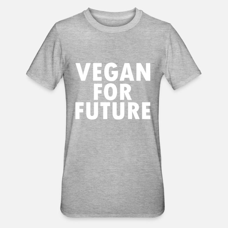 Vegan for future - T-shirt polycoton Unisexe - gris chiné