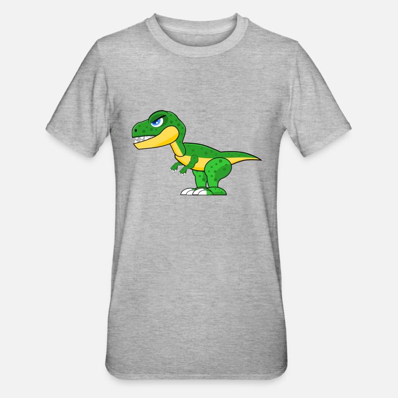 dinosaur - Unisex Polycotton T-Shirt - heather grey