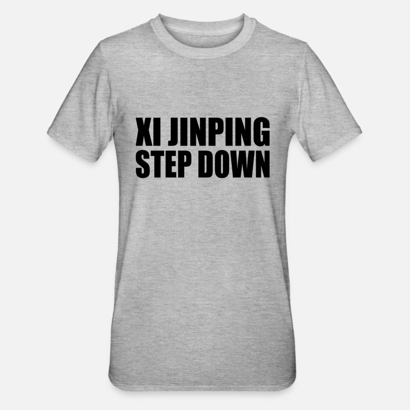 Xi jinping step down - T-shirt polycoton Unisexe - gris chiné