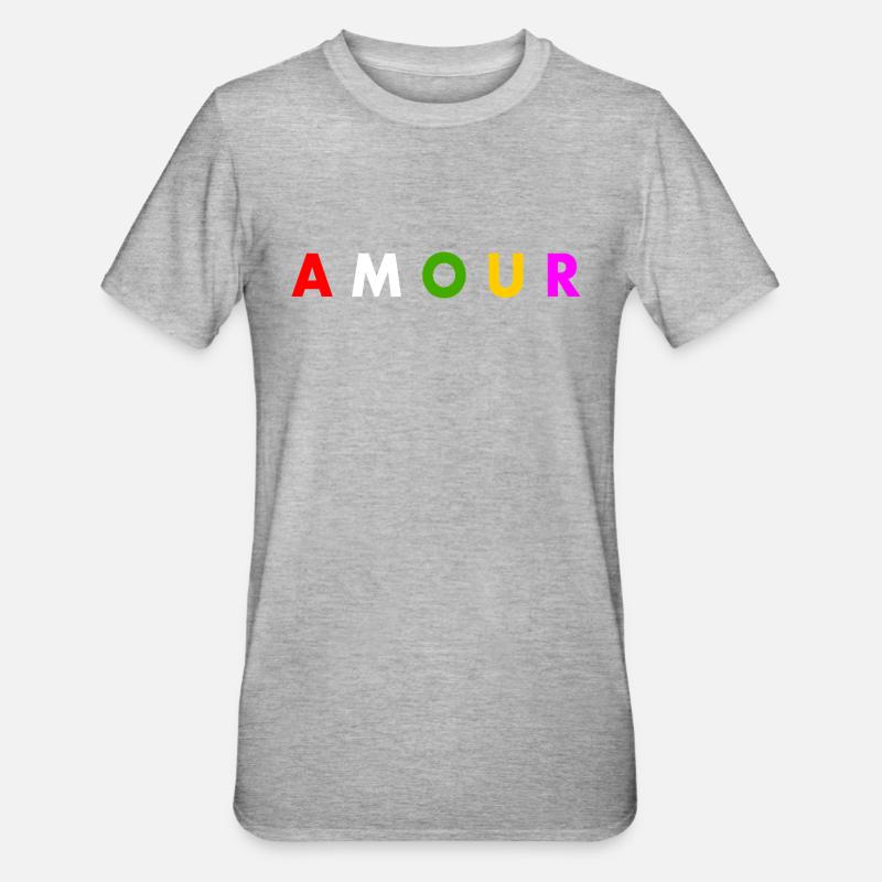 Amour - T-shirt polycoton Unisexe - gris chiné