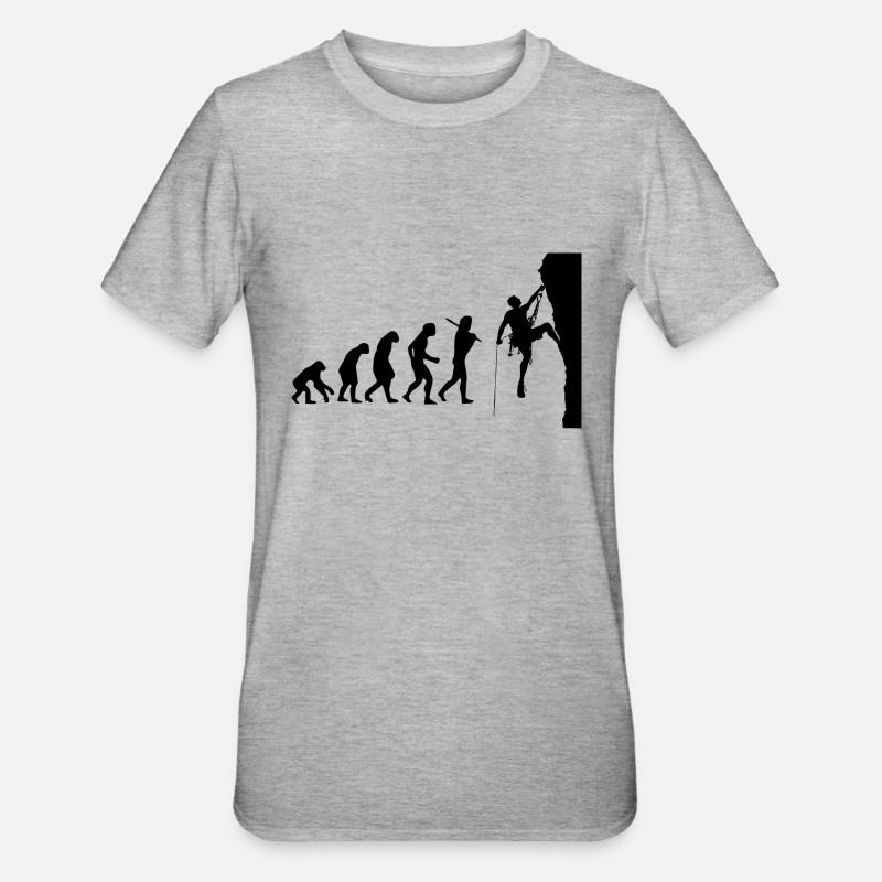 Escalade Escalade Escalade Évolution Cadeau - T-shirt polycoton Unisexe - gris chiné