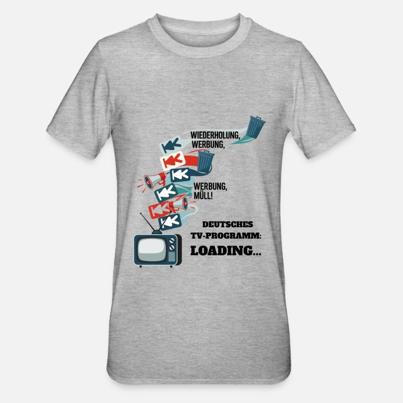 German TV Program: Loading... - Unisex Polycotton T-Shirt - heather grey