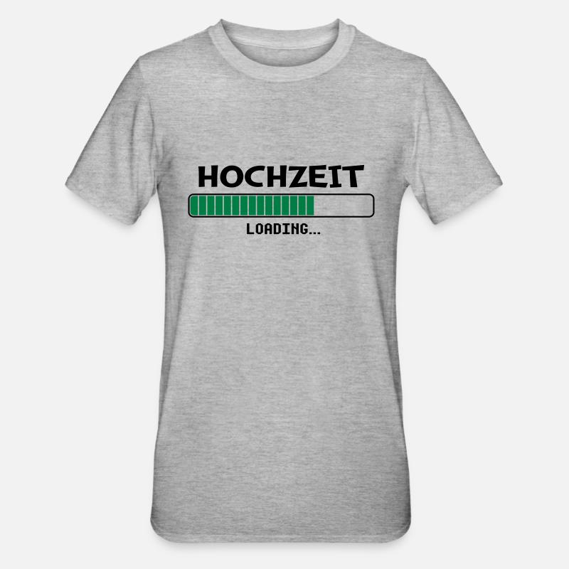 Hochzeit Loading - Unisex Polycotton T-Shirt - Grau meliert