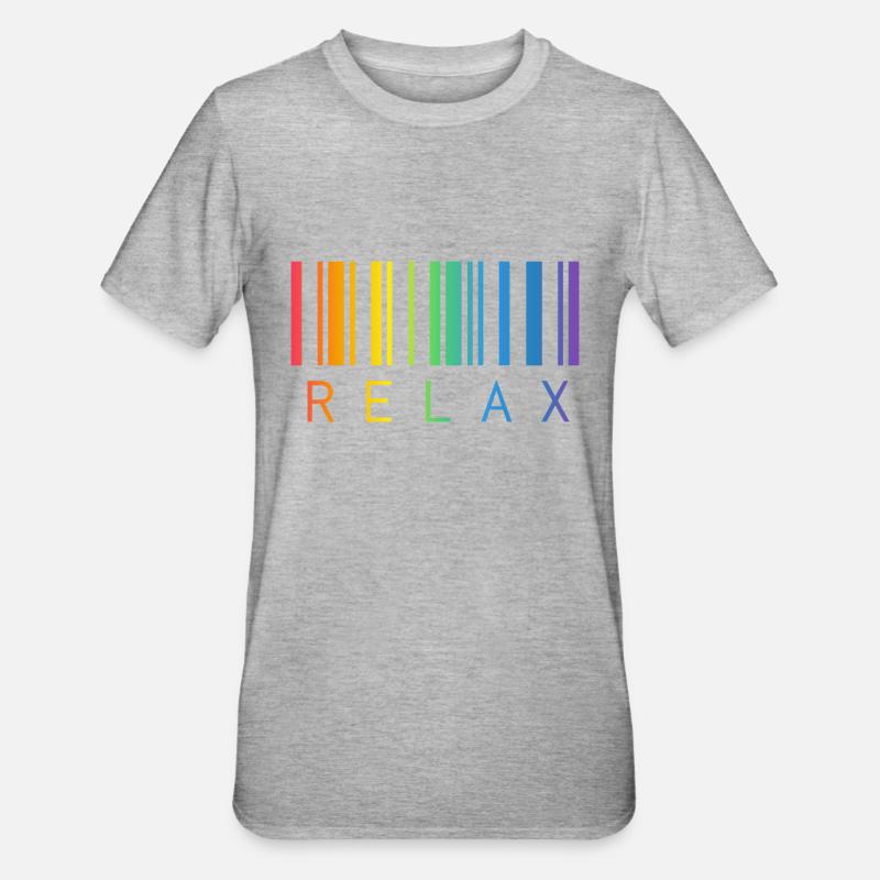 RELAX, CODE-BARRES, STRICHCODE - T-shirt polycoton Unisexe - gris chiné