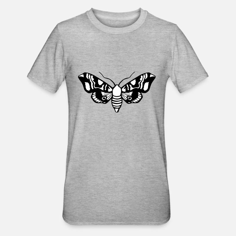 Papillon de nuit / Moth - T-shirt polycoton Unisexe - gris chiné