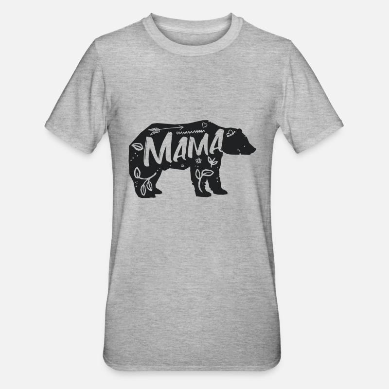 Mama Ourse - T-shirt polycoton Unisexe - gris chiné