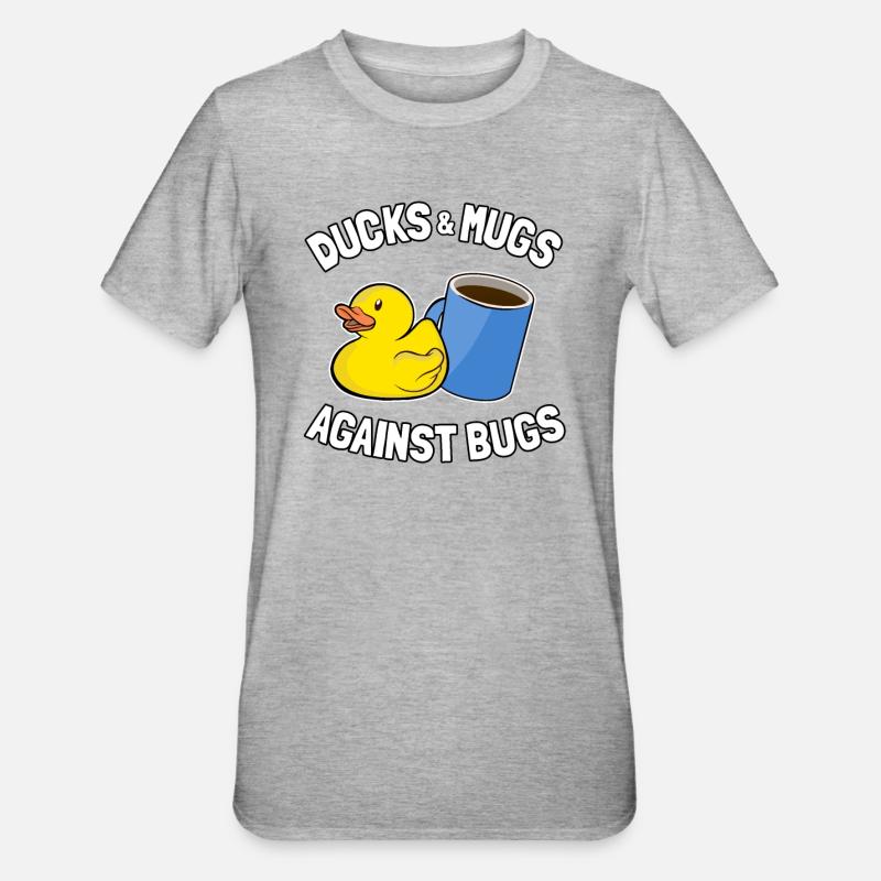Programmeurs Canard Programmation Debugging Drôle - T-shirt polycoton Unisexe - gris chiné