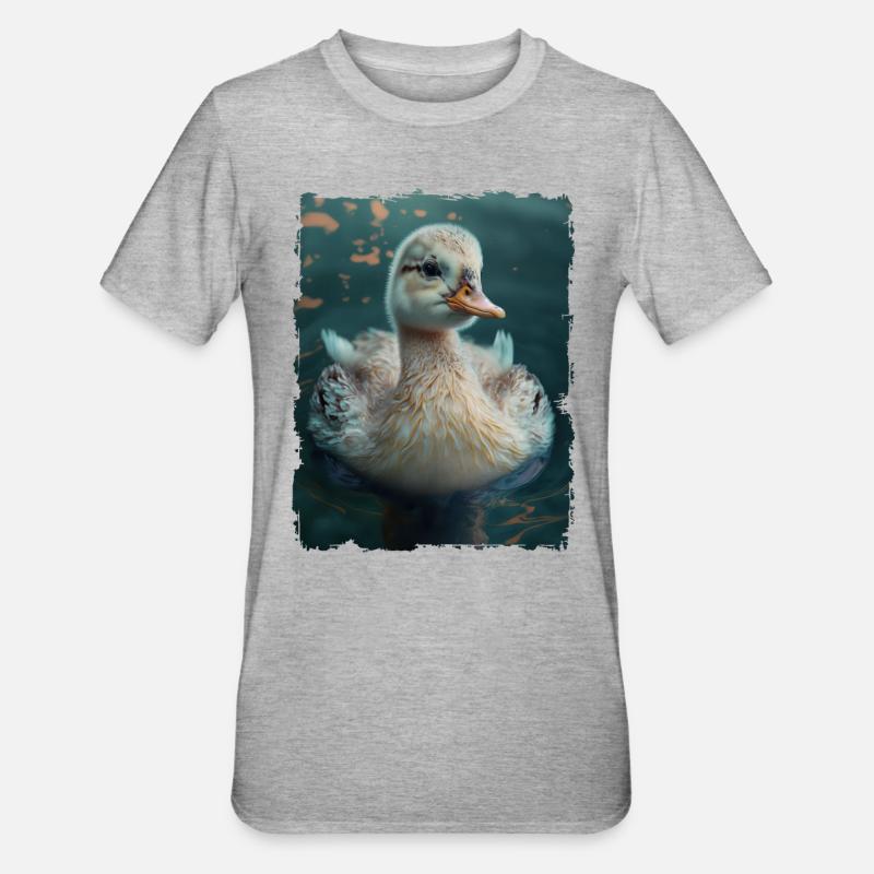 Canard mignon canard mignon canard - T-shirt polycoton Unisexe - gris chiné