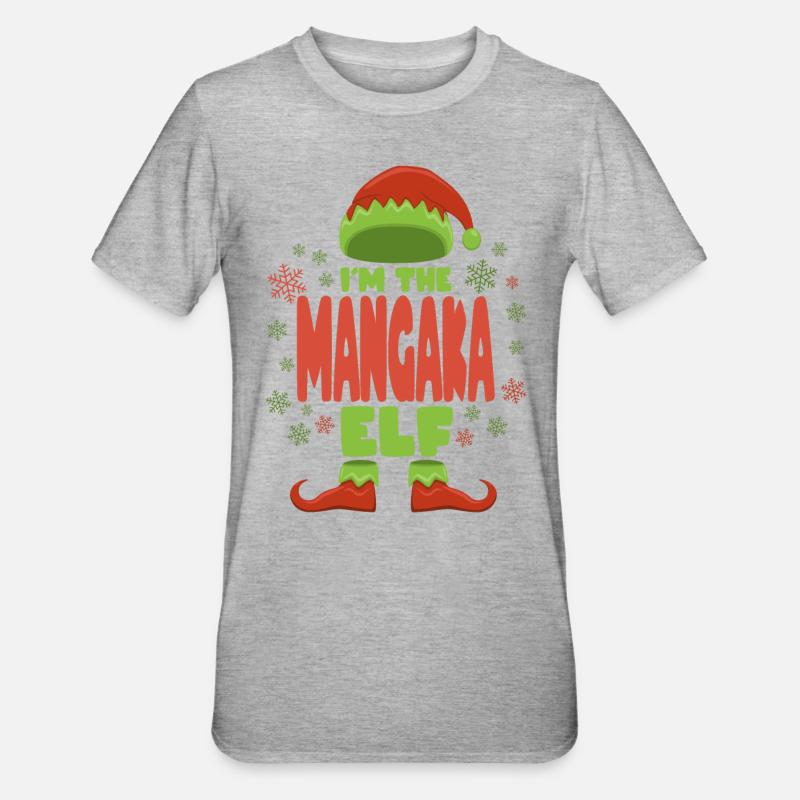 Elfe de Noël Mangaka - T-shirt polycoton Unisexe - gris chiné