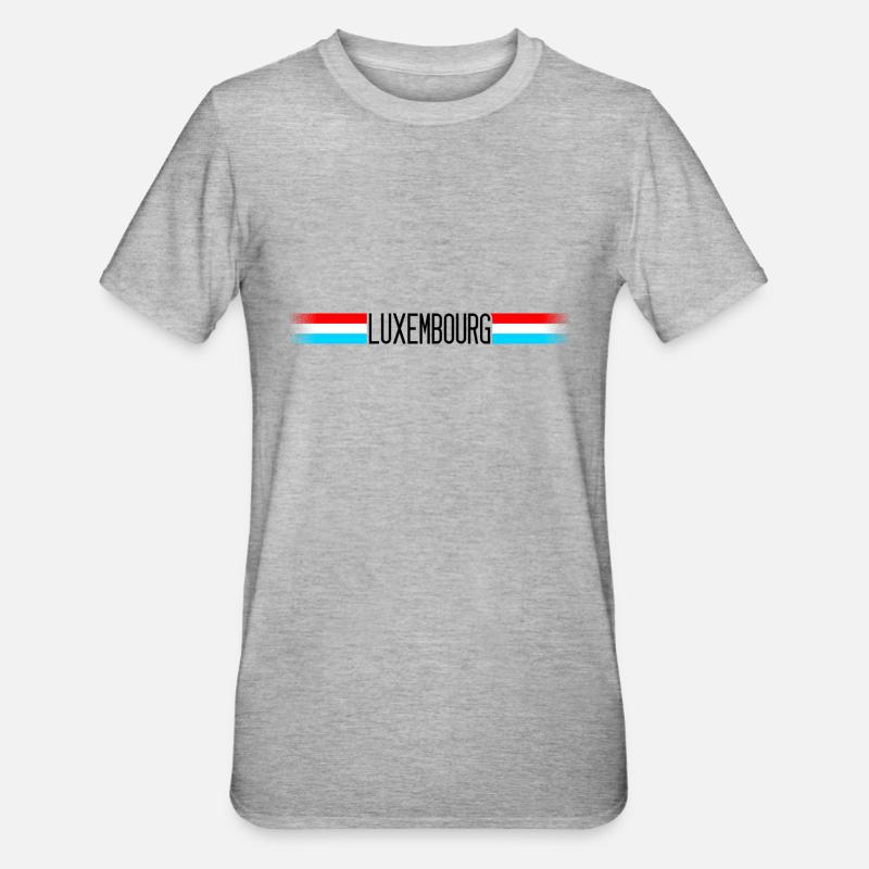 Luxembourg Drapeau / bannière 005 conceptions rondes - T-shirt polycoton Unisexe - gris chiné
