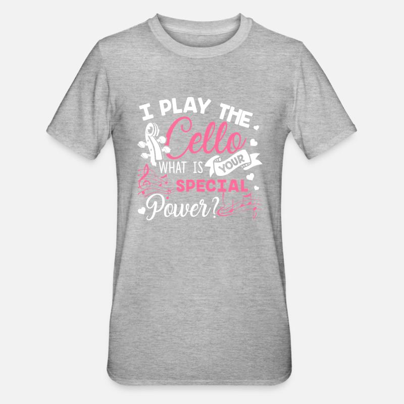 Violoncelle Je joue du violoncelle - T-shirt polycoton Unisexe - gris chiné