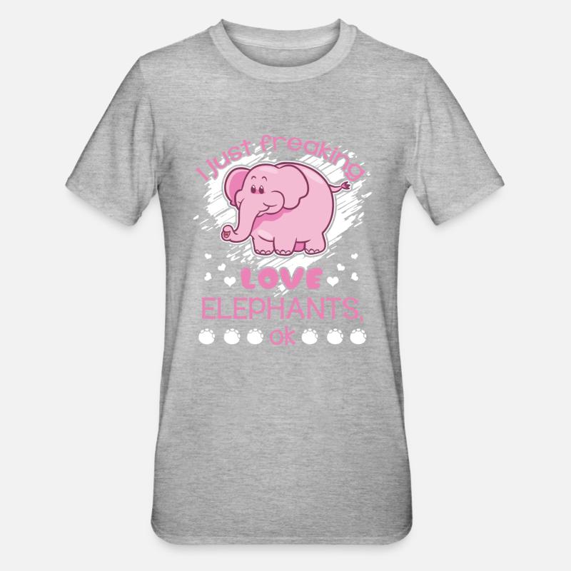 Elephant Freaking Love Elephants - T-shirt polycoton Unisexe - gris chiné