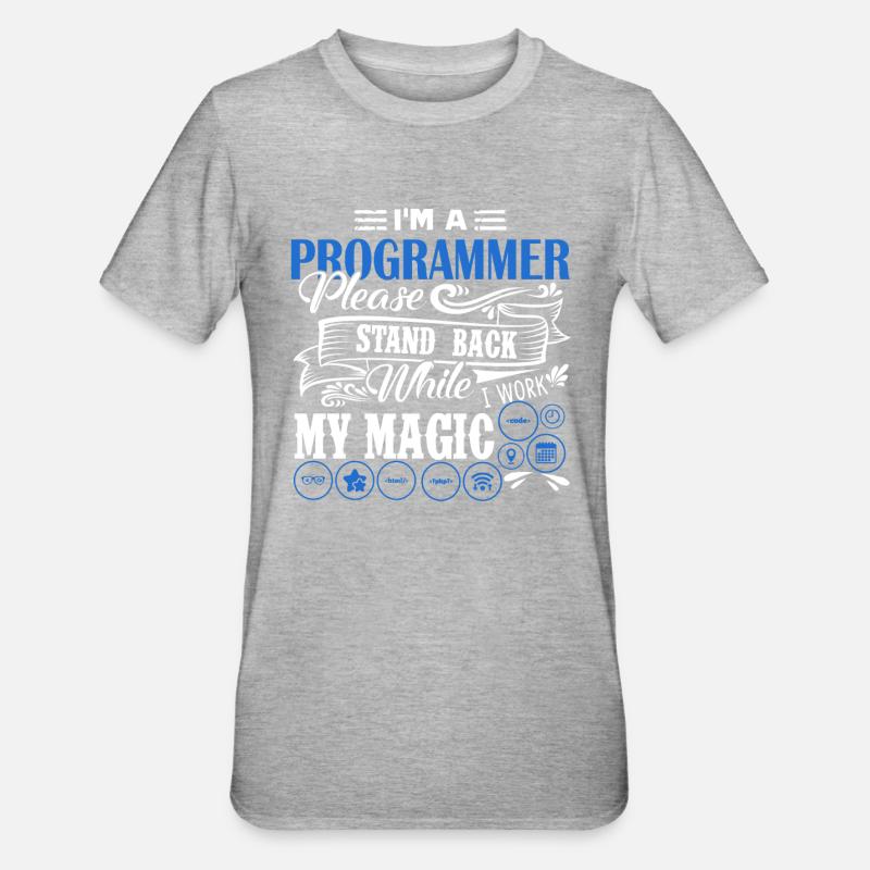 Programmierer Ich bin ein Programmierer - Unisex Polycotton T-Shirt - Grau meliert