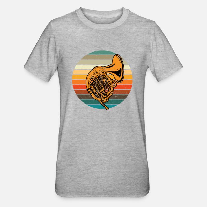 horn - Unisex Polycotton T-Shirt - heather grey