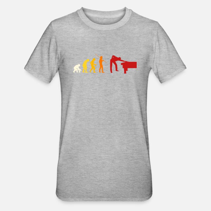Billard Evolution - Unisex Polycotton T-Shirt - Grau meliert