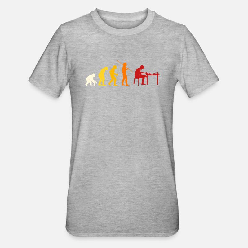Chess Evolution - Unisex Polycotton T-Shirt - heather grey