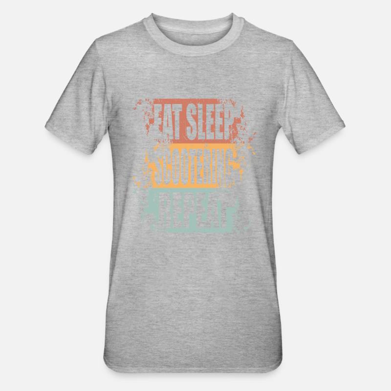 ScooterIng Manger Dormir Répéter - T-shirt polycoton Unisexe - gris chiné