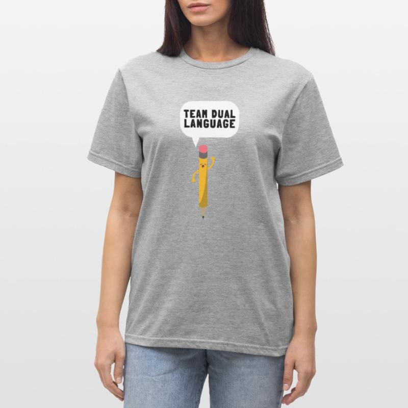 Dual Language Team Bilingue Enseignant Tuteur T-shirt polycoton Unisexe