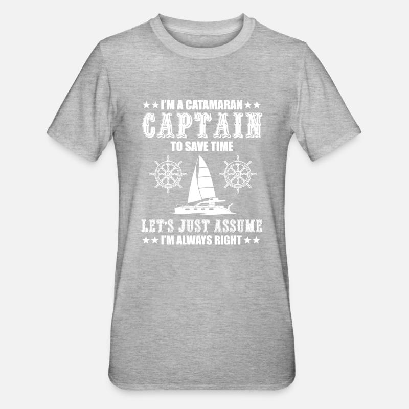 Capitaine de catamaran - T-shirt polycoton Unisexe - gris chiné