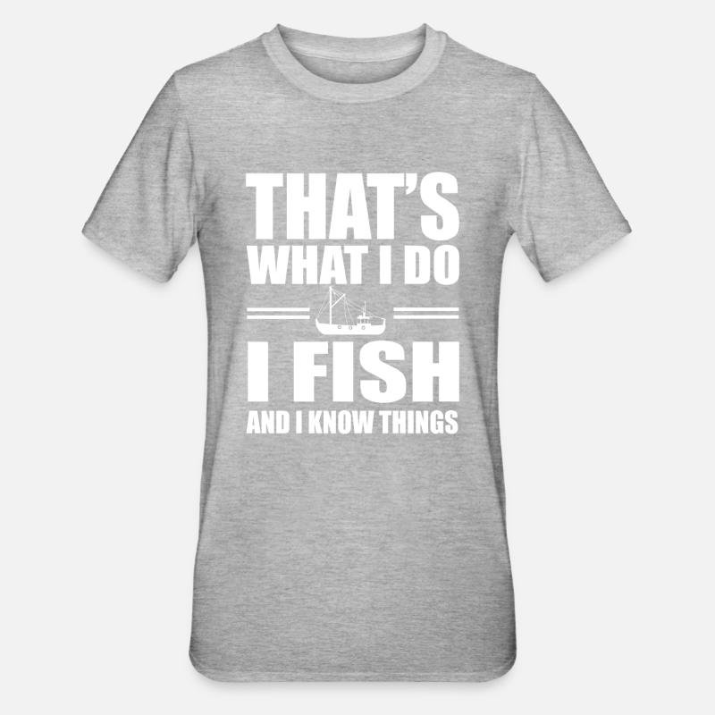 Coupeurs de pêche Pêche - T-shirt polycoton Unisexe - gris chiné