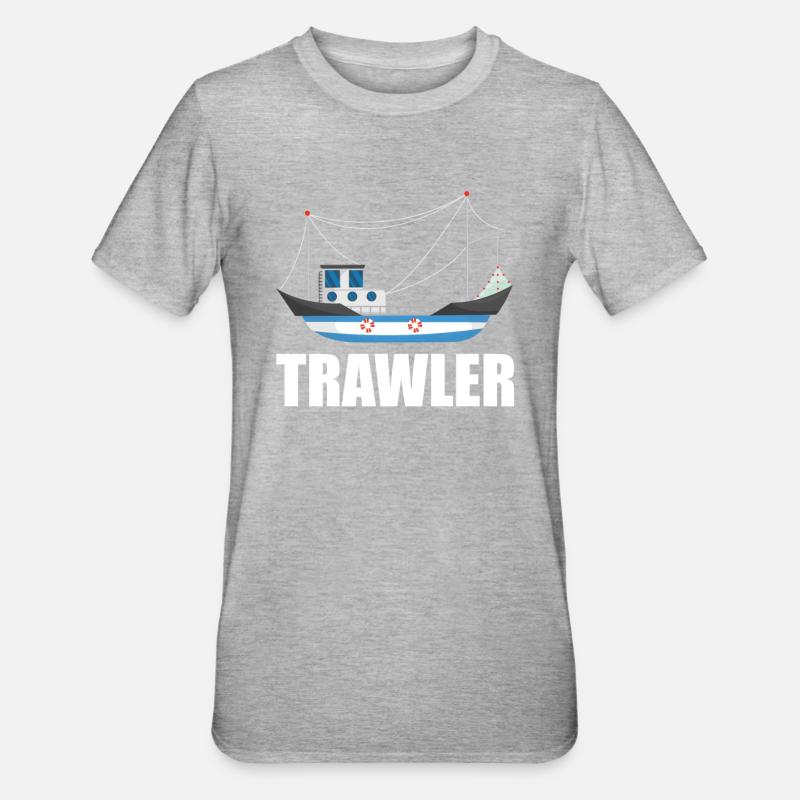 Fischkutter - Unisex Polycotton T-Shirt - Grau meliert