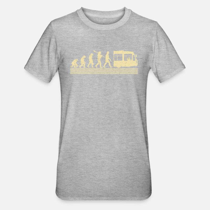 Busfahrer-evolution - Unisex Polycotton T-Shirt - Grau meliert