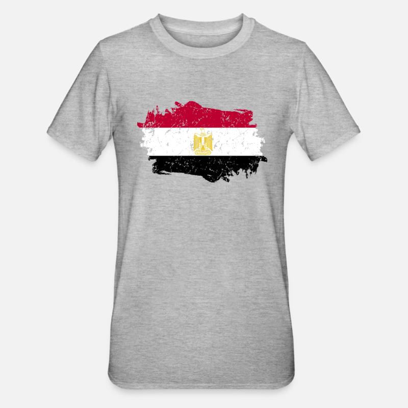 Egypte Drapeau Grunge Egypte Drapeau - T-shirt polycoton Unisexe - gris chiné