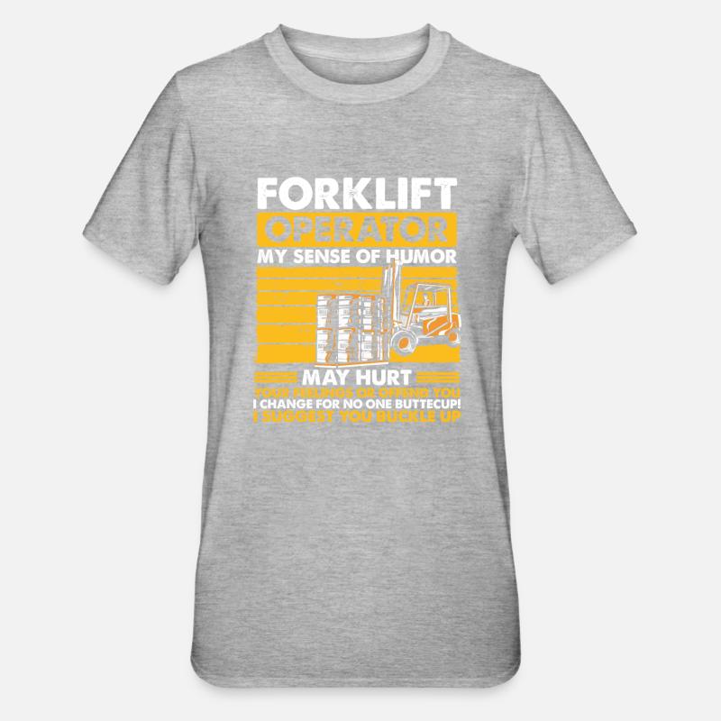 Gabelstapler Staplerfahrer Geschenk - Unisex Polycotton T-Shirt - Grau meliert