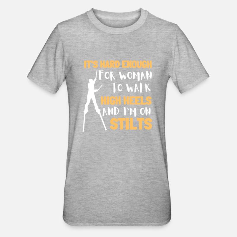 Échasses Carnaval Promenade sur pilotis Jour Échassier - T-shirt polycoton Unisexe - gris chiné