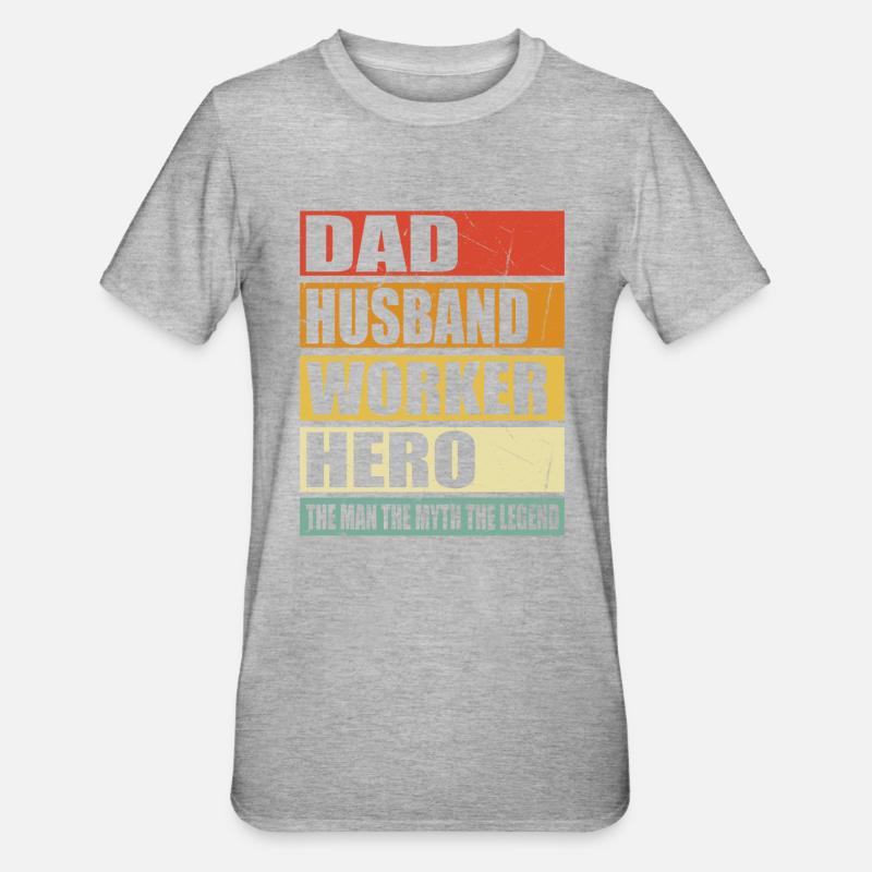 Vater Ehemann Arbeiter Held - Unisex Polycotton T-Shirt - Grau meliert