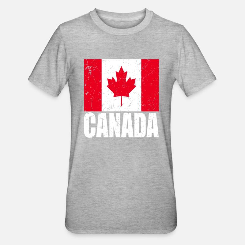 Drapeau du Canada - T-shirt polycoton Unisexe - gris chiné