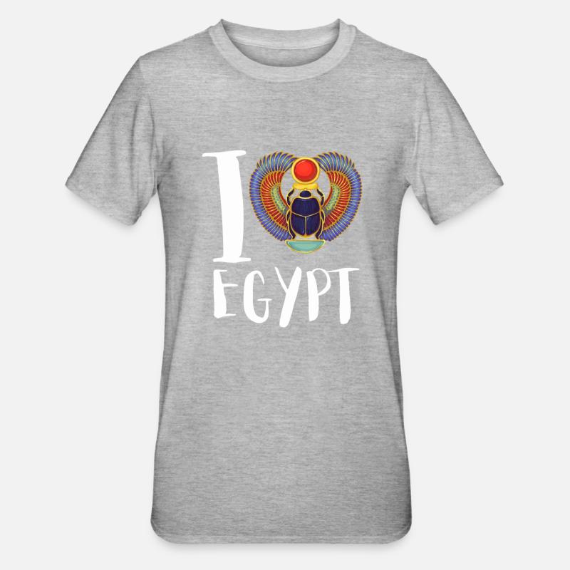 Hiéroglyphes égyptologue, Égypte ancienne - T-shirt polycoton Unisexe - gris chiné