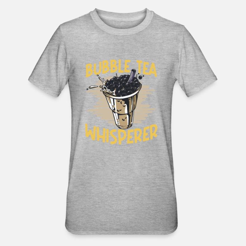 Bubble Tea Flüsterer - Unisex Polycotton T-Shirt - Grau meliert
