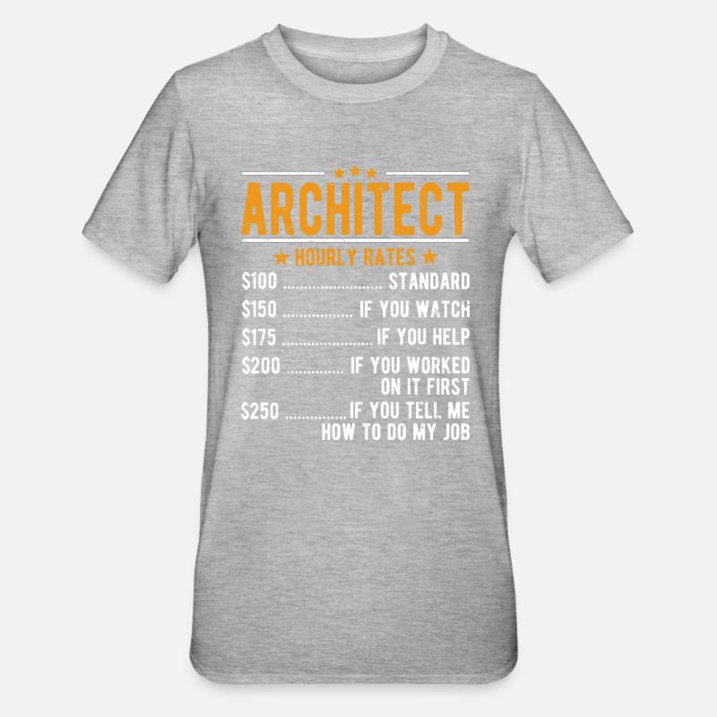 Salaire horaire d’architecte - T-shirt polycoton Unisexe - gris chiné