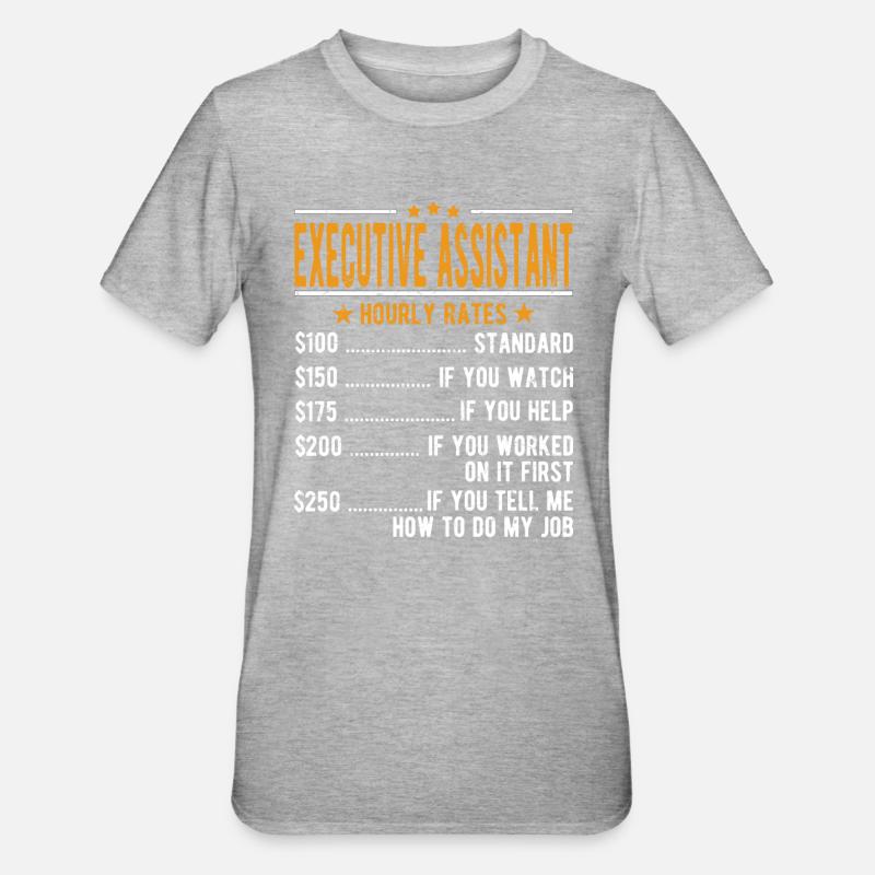 Adjoint exécutif Salaire horaire - T-shirt polycoton Unisexe - gris chiné