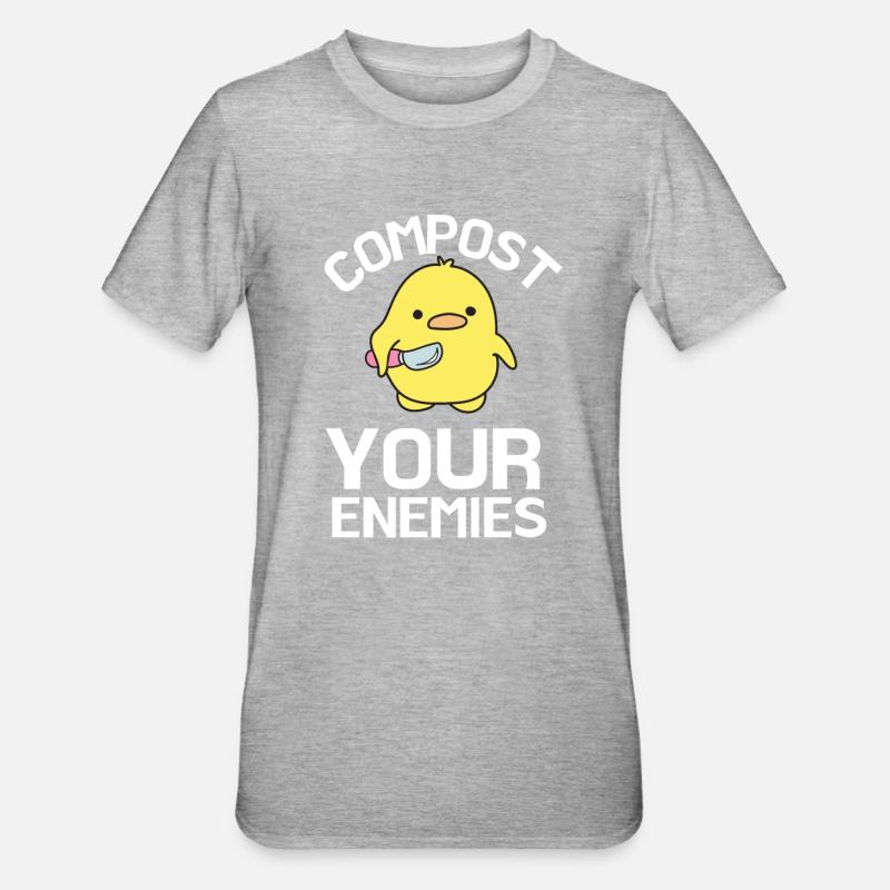 Compostez vos ennemis - T-shirt polycoton Unisexe - gris chiné
