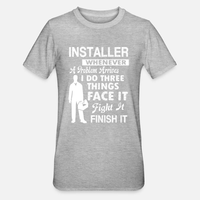 Installer Installer Solves Problem - Unisex Polycotton T-Shirt - heather grey