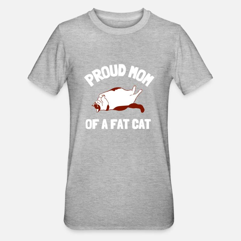 Obésité du gros chat - T-shirt polycoton Unisexe - gris chiné