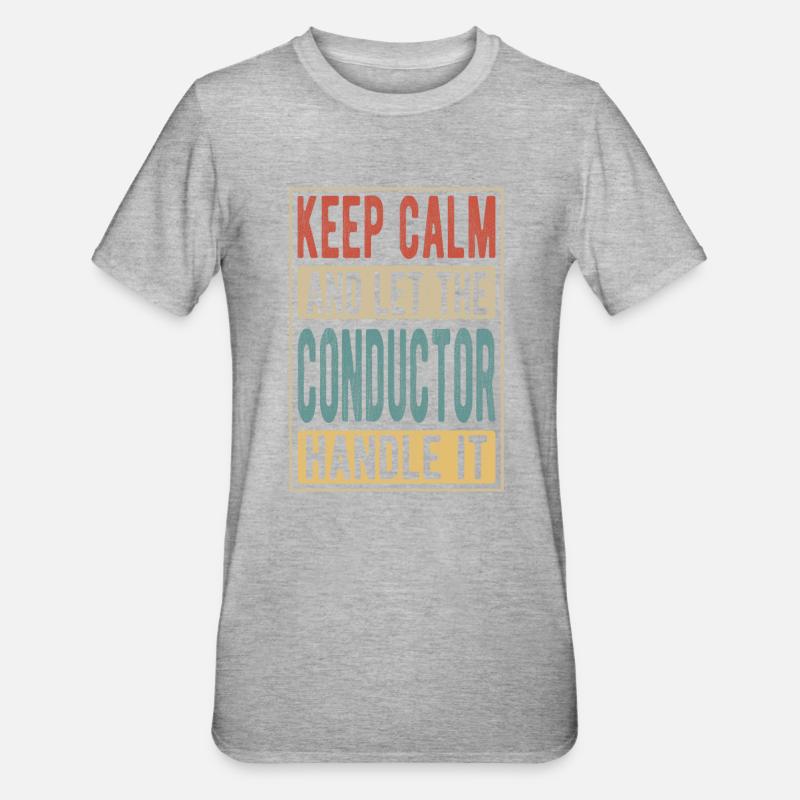 Dirigent Retro Geschenk - Unisex Polycotton T-Shirt - Grau meliert