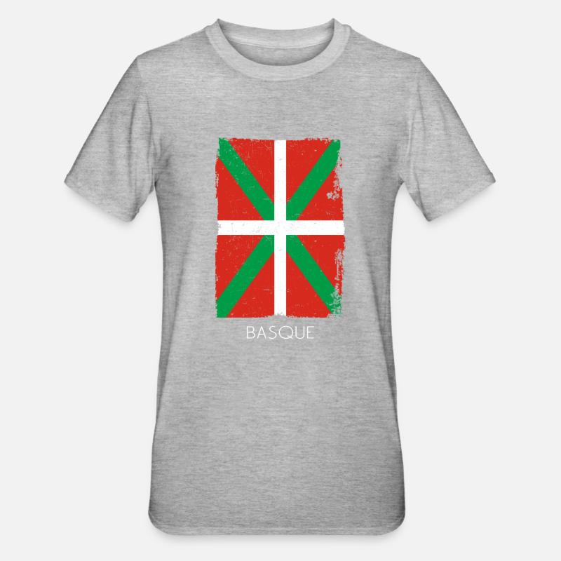 Pays Basque Drapeau Basque - T-shirt polycoton Unisexe - gris chiné