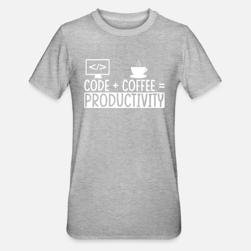 Coder Kaffee Geschenk - Unisex Polycotton T-Shirt - Grau meliert