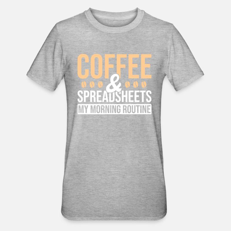 Buchhalter-tabellenkaffee - Unisex Polycotton T-Shirt - Grau meliert