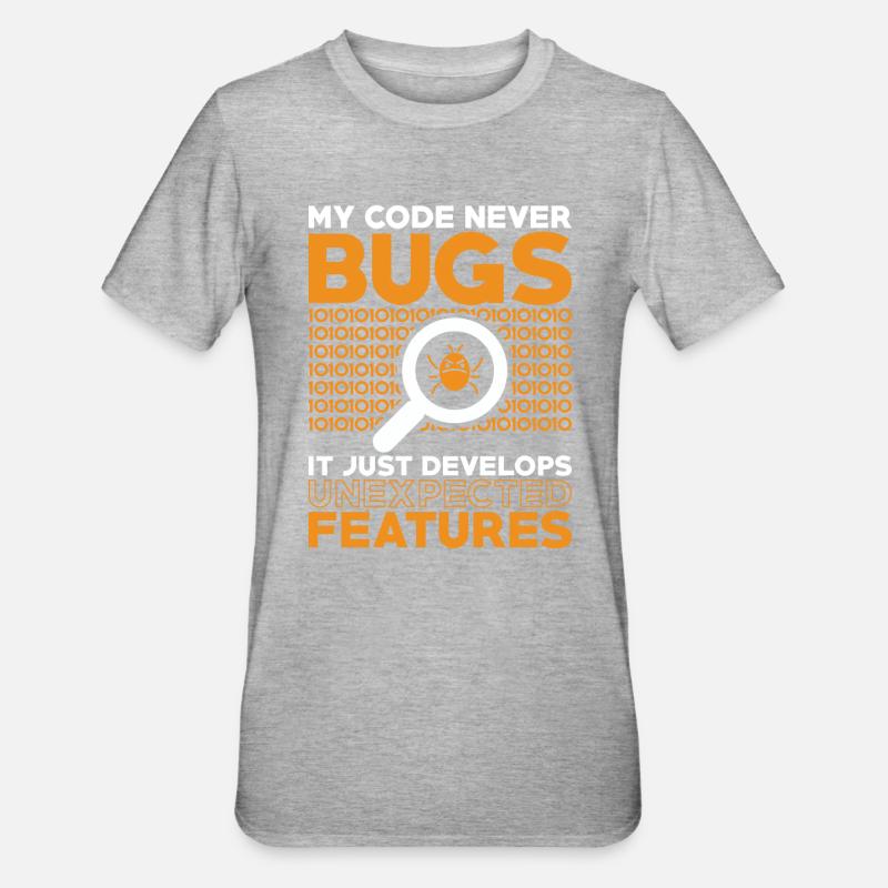 Code Codeur Programmeur Développeur Codeur - T-shirt polycoton Unisexe - gris chiné